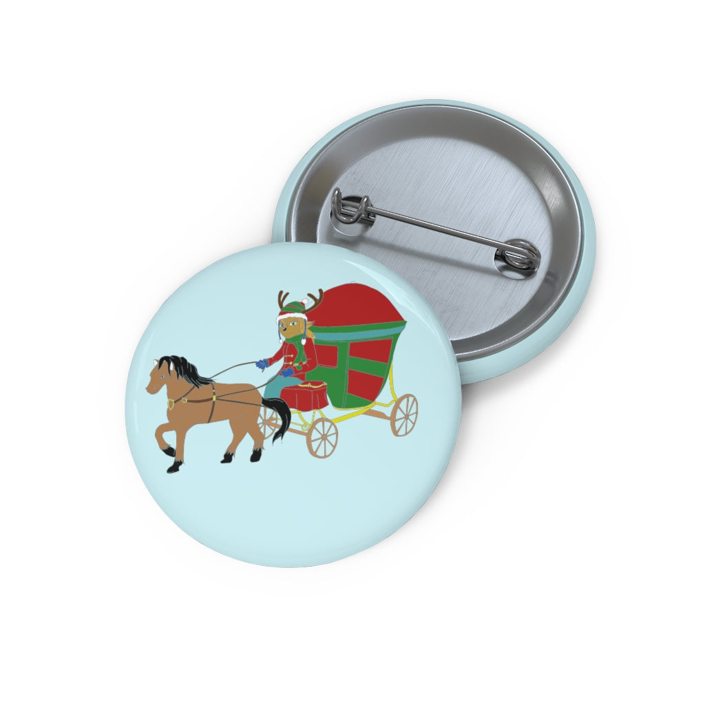 Reindeer Sleigh Ride Buttons - WolfDuckStudiosMerch