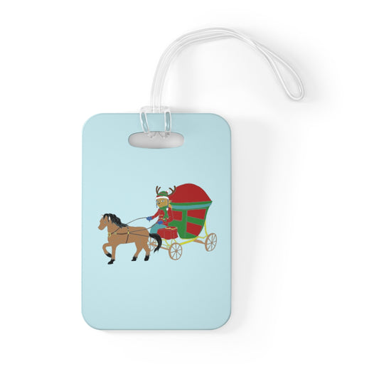 Reindeer Sleigh Ride Bag Tag - WolfDuckStudiosMerch