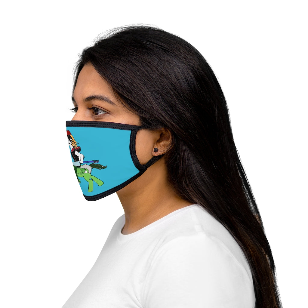 LimeStar Mixed-Fabric Face Mask - WolfDuckStudiosMerch