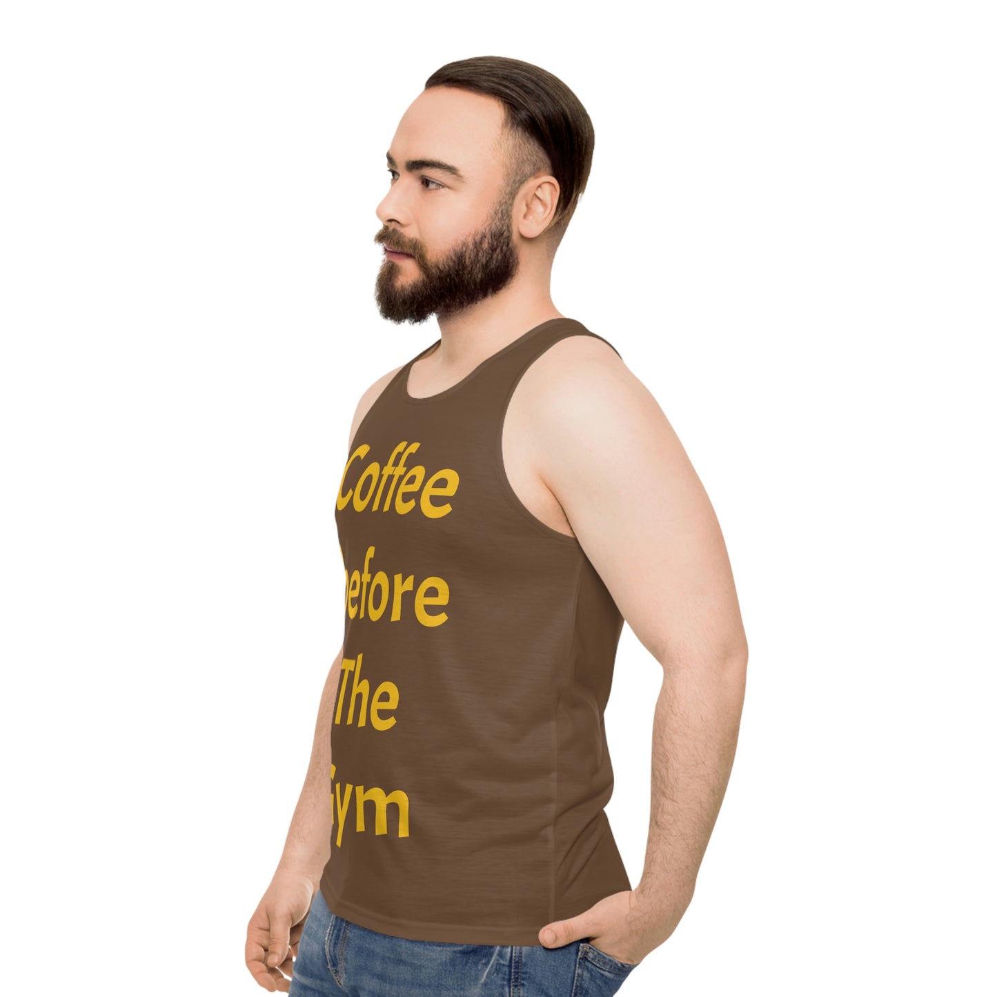 before the  gym bros Unisex Tank Top (AOP)