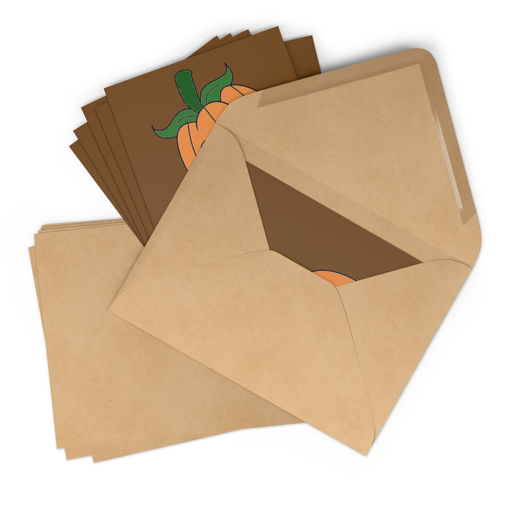KId Pumpkin Greeting Cards (7 pcs) - WolfDuckStudiosMerch