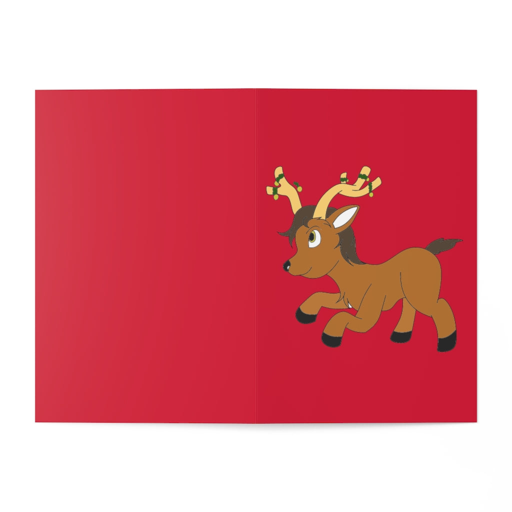 Young Reindeer Greeting Cards (7 pcs) - WolfDuckStudiosMerch