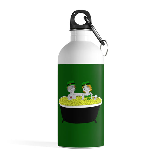 Hot Tubbin Leprechauns Water Bottle - WolfDuckStudiosMerch