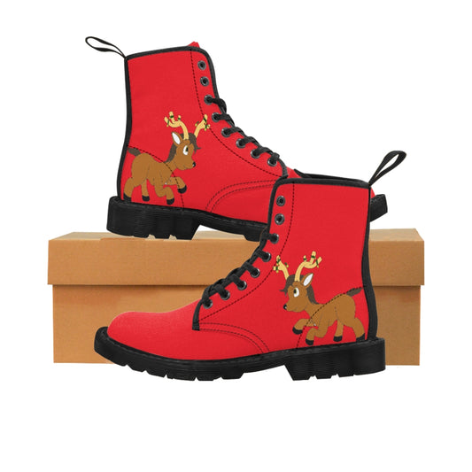 Young Reindeer Women's Canvas Boots - WolfDuckStudiosMerch