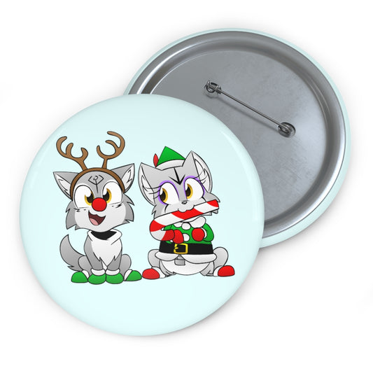 Nuka and Puka Christmas Custom Pin Buttons