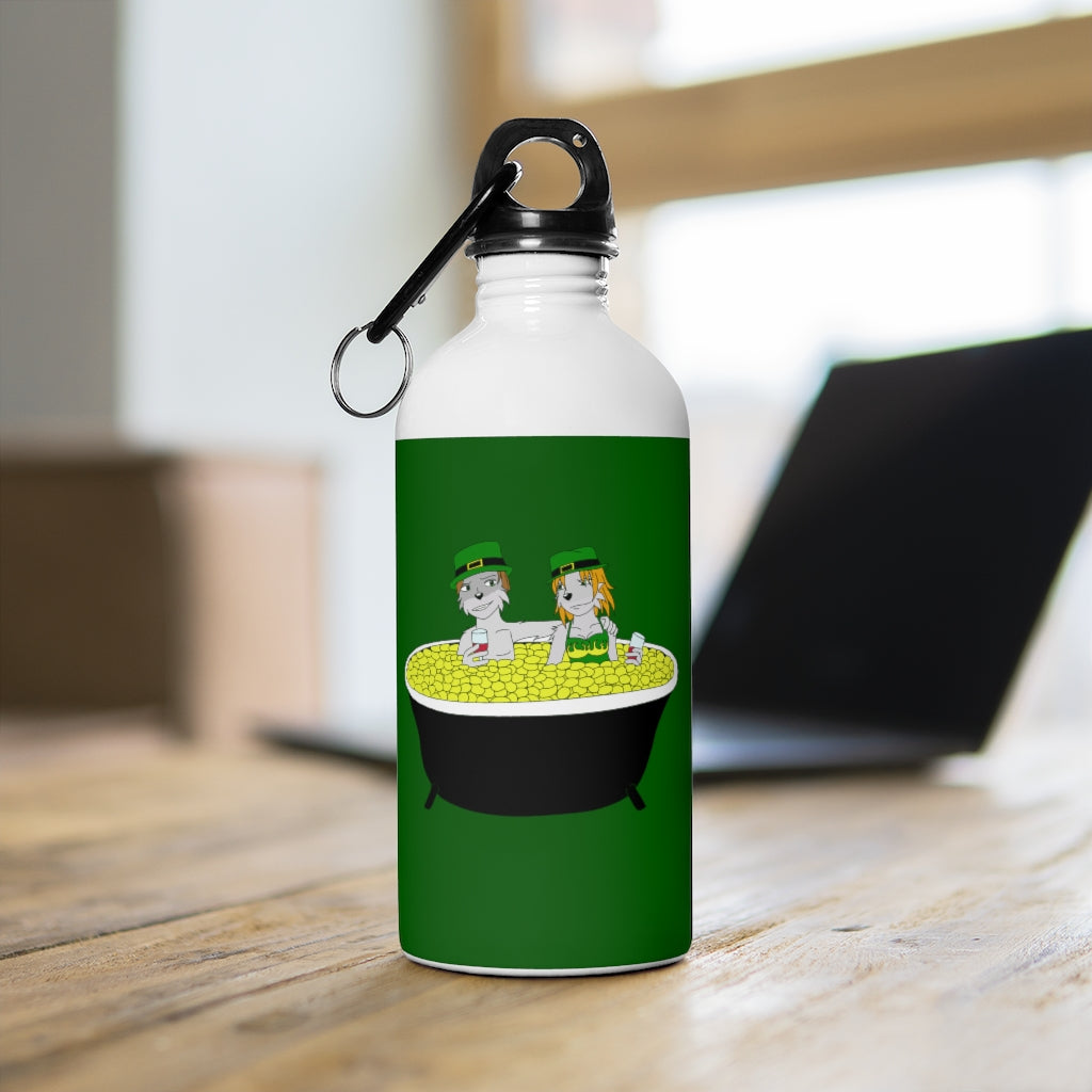 Hot Tubbin Leprechauns Water Bottle - WolfDuckStudiosMerch