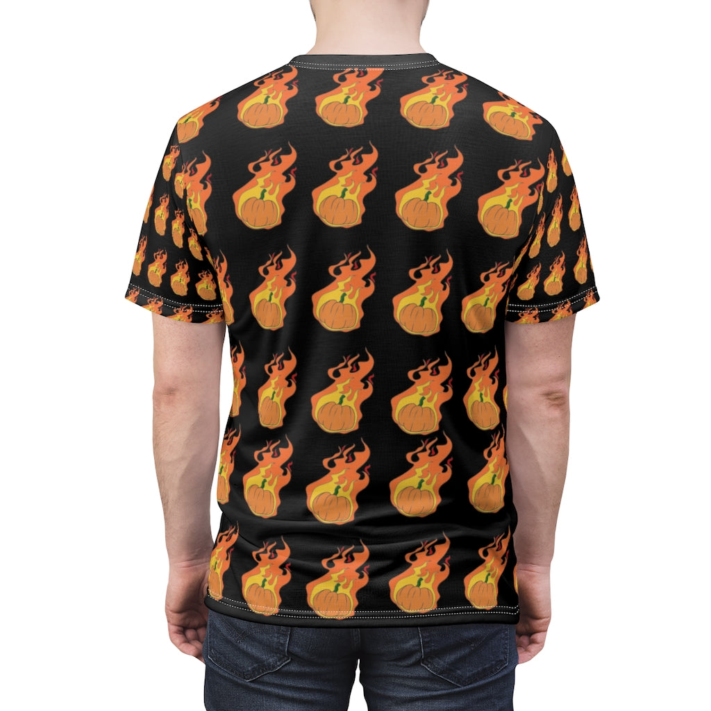 Flaming Pumpkin Tshirt - WolfDuckStudiosMerch