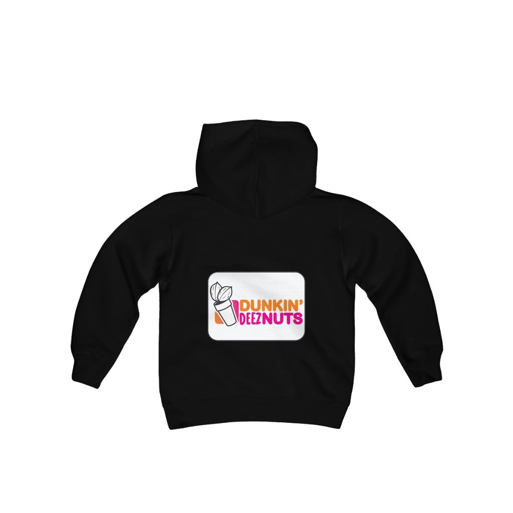 Dunkin Deez Nuts Youth Heavy Blend Hooded Sweatshirt - WolfDuckStudiosMerch