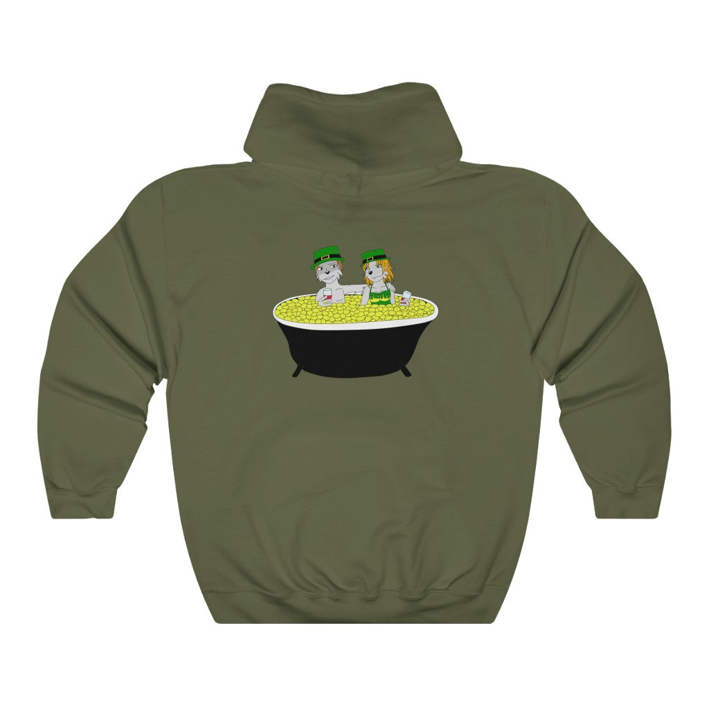 Hot Tubbin Leprechauns Hooded Sweatshirt - WolfDuckStudiosMerch