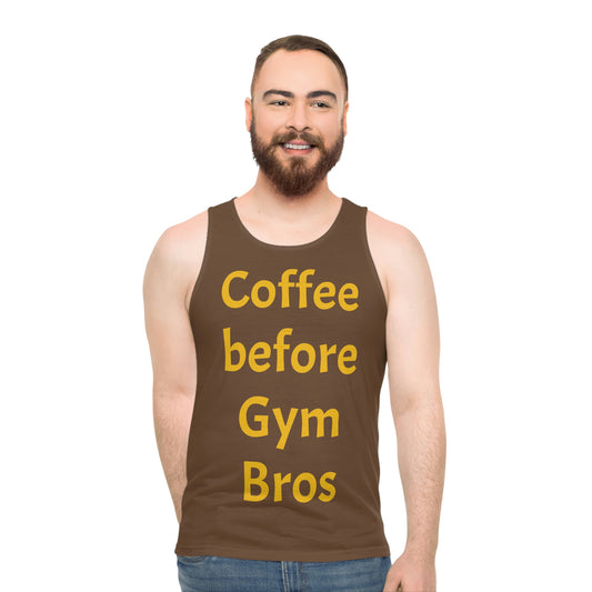 Coffee before gym bros Unisex Tank Top (AOP)