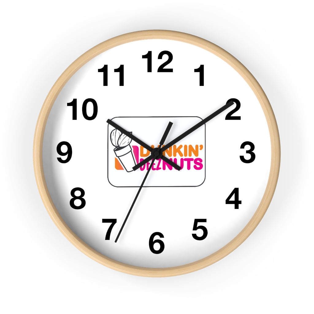 Dunkin Deez Nuts  Wall clock - WolfDuckStudiosMerch