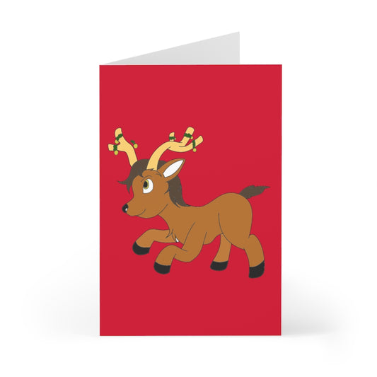 Young Reindeer Greeting Cards (7 pcs) - WolfDuckStudiosMerch