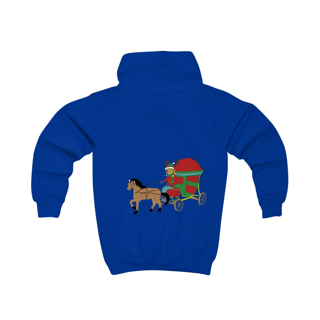 Reindeer Sleigh Ride Kids Hoodie - WolfDuckStudiosMerch