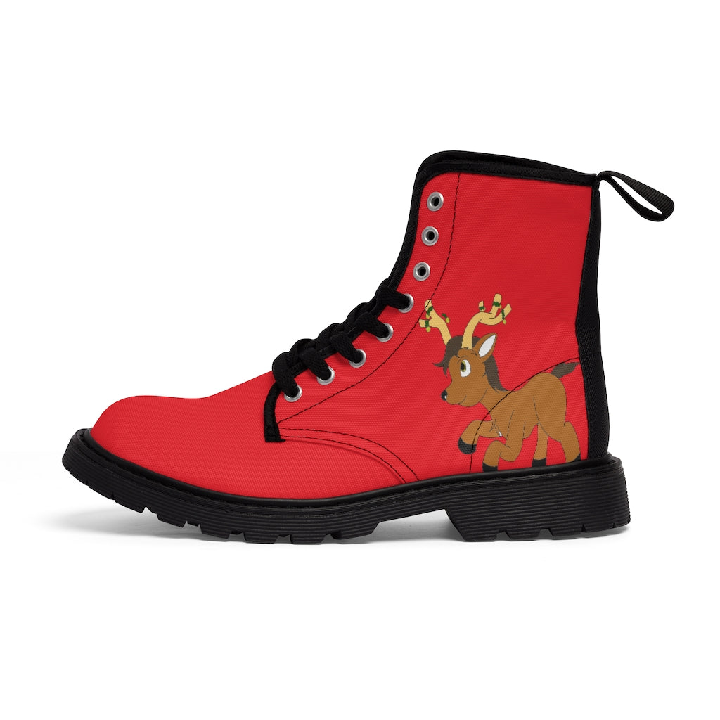 Young Reindeer Women's Canvas Boots - WolfDuckStudiosMerch